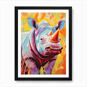 Rhino In The Wild Colour Pop 1 Art Print