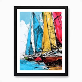 Sailboats 1 sport Art Print