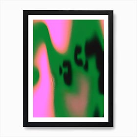 Pink And Green Contemporary Gradient Art Print
