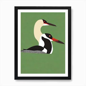 Common Loon Midcentury Illustration Bird Poster