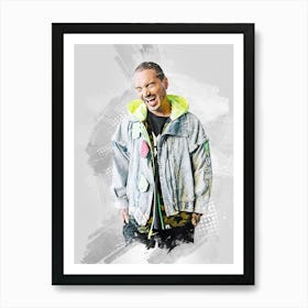 J Balvin Singer Watercolor Art Print