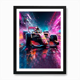 Racing Car At Night Art Print