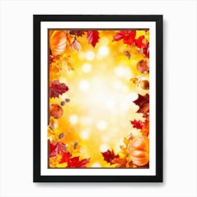 Autumn Leaves Glowing With Bright Yellows Fiery Oranges And Deep Reds Encased Within A Whimsical (3) Art Print