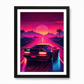 80s Retro Car Art Print