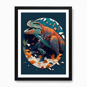 Tyrannosaurus Terrazzo Style Dinosaur Art Print