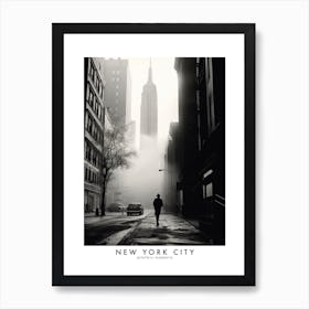 Poster Of New York City, Black And White Analogue Photograph 4 Art Print