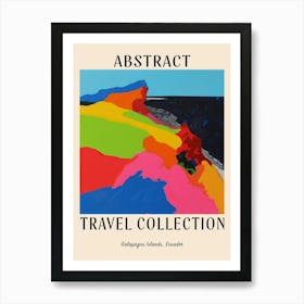 Abstract Travel Collection Poster Galapagos Islands Ecuador 2 Art Print