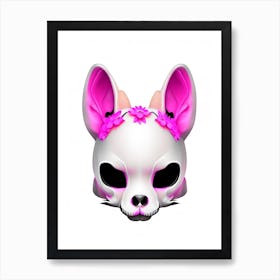 Animal Skull Pink 2 Kawaii Art Print