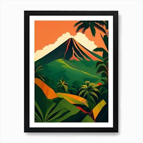 Arenal Volcano National Park Costa Rica Retro Poster