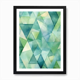 Abstract Watercolor Triangles 2 Art Print