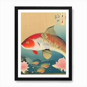 Kin Ki Utsuri Koi Fish Ukiyo E Style Japanese Art Print