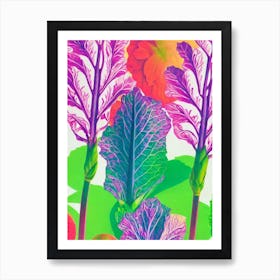 Radicchio Risograph Retro Poster vegetable Art Print