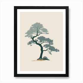 Alder Tree Minimal Japandi Illustration 2 Art Print