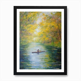 Kayacking In The Style Of Monet 2 Art Print