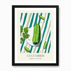 Marche Aux Fruits Cucumber Fruit Summer Illustration 2 Art Print