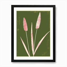 Pink & Green Fountain Grass 1 Art Print