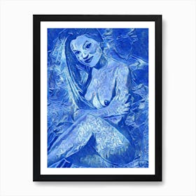 Nude Nude in Blue Art Print