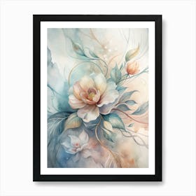 Watercolor Floral Painting Art Print