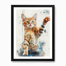 Watercolor Of A Kitten Art Print