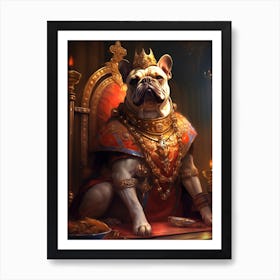 French Bulldog King 1 Art Print