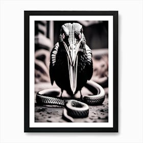 Crow With Snake Art Print