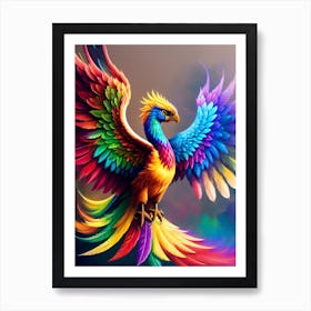 Rainbow Phoenix Art Print