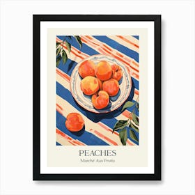 Marche Aux Fruits Peaches Fruit Summer Illustration 7 Art Print