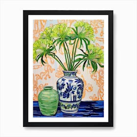 Flowers In A Vase Still Life Painting Agapanthus 4 Art Print