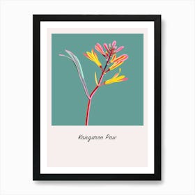 Kangaroo Paw Flower 3 Square Flower Illustration Poster Art Print