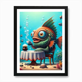 Fish At A Table Art Print