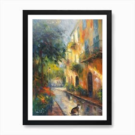 Painting Of A Street In Sydney With A Cat 1 Impressionism Art Print