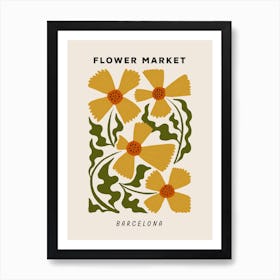 Flower Market Barcelona Art Print