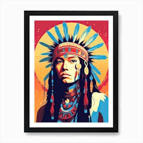 Bold Pop Art Warriors: Native American Series Art Print