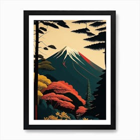 Fuji Hakone Izu National Park Japan Retro Art Print