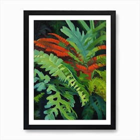 Rabbit S Foot Fern Cézanne Style Art Print