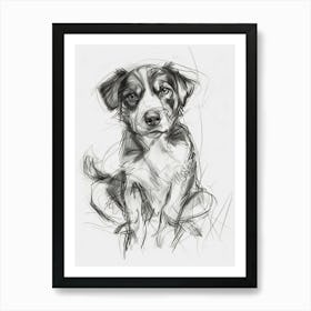 Entlebucher Mountain Dog Charcoal Line 3 Art Print