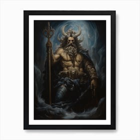 Fantastical Poseidon Illustration Art Print