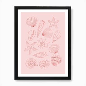 Pink Seashells Art Print