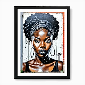 Graffiti Mural Of Beautiful Black Woman 317 Art Print