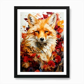 Fox In Autumn animal Art Print
