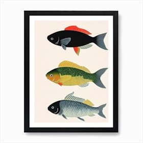 Koi Fish Vintage Poster Art Print