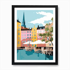 Stockholm, Sweden, Flat Pastels Tones Illustration 2 Poster