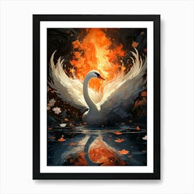 Swan Fire Art Print