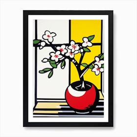 Apple Flower Still Life  2 Pop Art Style Art Print