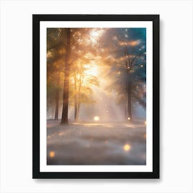 Rays Of Light In The Forest 4 Art Print