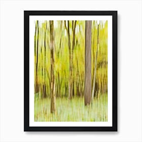 Blurred Trees In The Woods Art Print