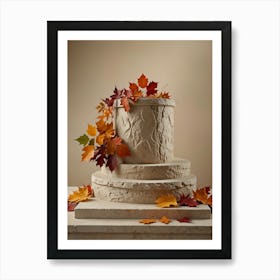 Autumn Leaves On A Cake Art Print