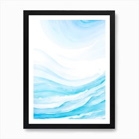 Blue Ocean Wave Watercolor Vertical Composition 114 Art Print