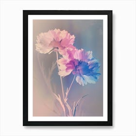 Iridescent Flower Cornflower 2 Art Print