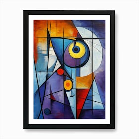 Abstract Modern Cubism Colorful Style Painting 3 Art Print